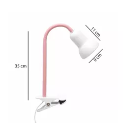 TAVOLO 204-0154 Παιδικό Eπιτραπέζιο Φωτιστικό Μονόφωτο 1 x E14 IP20 Ροζ & Λευκό - Μ11 x Π9 x Υ35cm