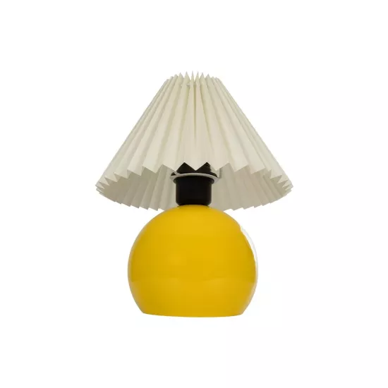 LISBON 204-0155 Μοντέρνο Επιτραπέζιο Φωτιστικό Πορτατίφ με Ντουί 1 x E27 AC 220-240V IP20 - Κίτρινο & Μπεζ - Μ24 x Π24 x Υ28cm