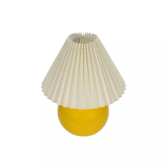 LISBON 204-0155 Μοντέρνο Επιτραπέζιο Φωτιστικό Πορτατίφ με Ντουί 1 x E27 AC 220-240V IP20 - Κίτρινο & Μπεζ - Μ24 x Π24 x Υ28cm