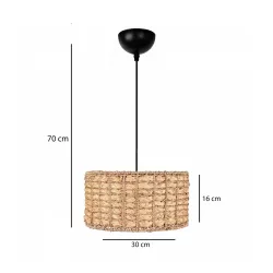 POMEGRANDE 204-0157 Boho Κρεμαστό Φωτιστικό Οροφής με Ντουί 1 x E27 AC 220-240V IP20 - Μπεζ - Μ31 x Π31 x Υ18cm