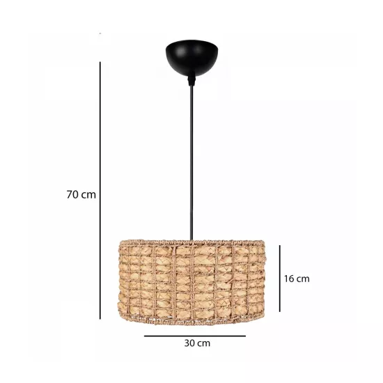 POMEGRANDE 204-0157 Boho Κρεμαστό Φωτιστικό Kαπέλο Μονόφωτο 1 x E27 IP20 Μπεζ Rattan - Μ30 x Π30 x Υ16cm POMEGRANDE 204-0157 Boho Κρεμαστό Φωτιστικό Kαπέλο Μονόφωτο 1 x E27 IP20 Μπεζ Rattan - Μ30 x Π30 x Υ16cm