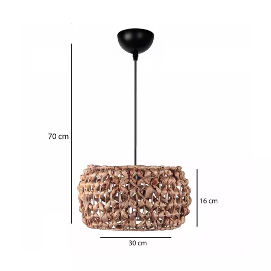 DARIO 204-0159 Boho Κρεμαστό Φωτιστικό Kαπέλο Μονόφωτο 1 x E27 IP20 Καφέ Rattan - Μ29 x Π29 x Υ16cm DARIO 204-0159 Boho Κρεμαστό Φωτιστικό Kαπέλο Μονόφωτο 1 x E27 IP20 Καφέ Rattan - Μ29 x Π29 x Υ16cm