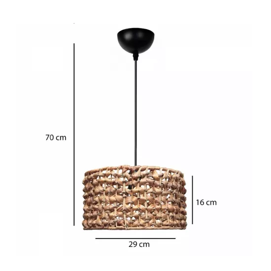 POMEGRANDE 204-0160 Boho Κρεμαστό Φωτιστικό Kαπέλο Μονόφωτο 1 x E27 IP20 Καφέ Rattan - Μ29 x Π29 x Υ16cm POMEGRANDE 204-0160 Boho Κρεμαστό Φωτιστικό Kαπέλο Μονόφωτο 1 x E27 IP20 Καφέ Rattan - Μ29 x Π29 x Υ16cm