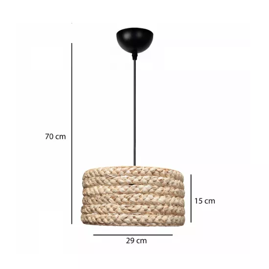 POMEGRANDE 204-0161 Boho Κρεμαστό Φωτιστικό Kαπέλο Μονόφωτο 1 x E27 IP20 Μπεζ Rattan - Μ29 x Π29 x Υ16cm POMEGRANDE 204-0161 Boho Κρεμαστό Φωτιστικό Kαπέλο Μονόφωτο 1 x E27 IP20 Μπεζ Rattan - Μ29 x Π29 x Υ16cm