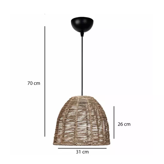 MEKA 204-0162 Boho Κρεμαστό Φωτιστικό Καμπάνα Μονόφωτο 1 x E27 IP20 Καφε Σχοινί - Μ31 x Π31 x Υ26cm MEKA 204-0162 Boho Κρεμαστό Φωτιστικό Καμπάνα Μονόφωτο 1 x E27 IP20 Καφε Σχοινί - Μ31 x Π31 x Υ26cm