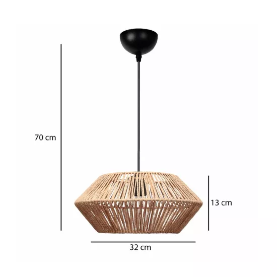 CASTRO 204-0164 Boho Κρεμαστό Φωτιστικό Kαπέλο Μονόφωτο 1 x E27 IP20 Μπεζ Σχοινί - Μ31 x Π31 x Υ26cm CASTRO 204-0164 Boho Κρεμαστό Φωτιστικό Kαπέλο Μονόφωτο 1 x E27 IP20 Μπεζ Σχοινί - Μ31 x Π31 x Υ26cm
