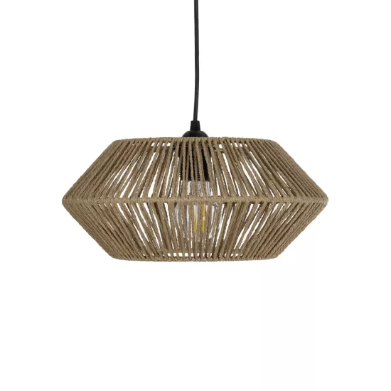 CASTRO 204-0164 Boho Κρεμαστό Φωτιστικό Οροφής με Ντουί 1 x E27 AC 220-240V IP20 - Μπεζ - Μ33 x Π33 x Υ17cm