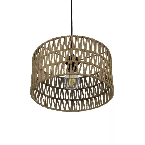 POMEGRANDE 204-0166 Boho Κρεμαστό Φωτιστικό Οροφής με Ντουί 1 x E27 AC 220-240V IP20 - Μπεζ - Μ30 x Π30 x Υ18cm