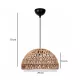 SAND 204-0167 Boho Κρεμαστό Φωτιστικό Καμπάνα Μονόφωτο 1 x E27 IP20 Μπεζ Σχοινί - Μ29 x Π29 x Υ16cm