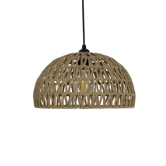 SAND 204-0167 Boho Κρεμαστό Φωτιστικό Οροφής με Ντουί 1 x E27 AC 220-240V IP20 - Μπεζ - Μ30 x Π30 x Υ19cm