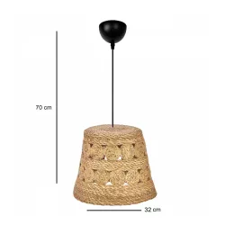 PANIER 204-0171 Boho Κρεμαστό Φωτιστικό Οροφής με Ντουί 1 x E27 AC 220-240V IP20 - Μπεζ - Μ32 x Π32 x Υ30cm