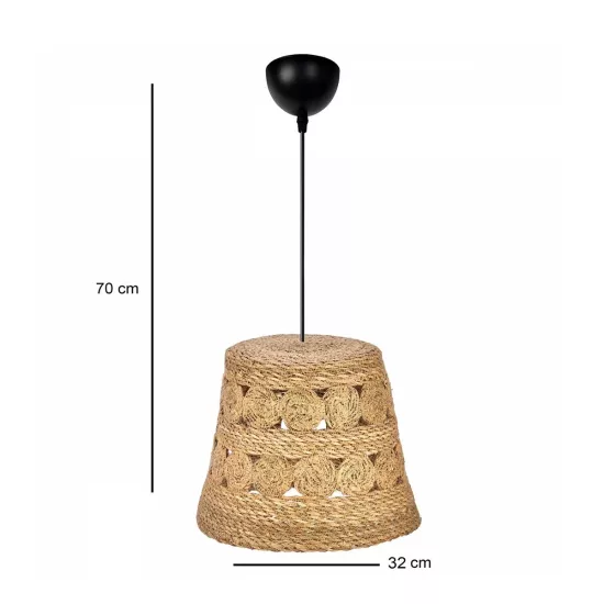 PANIER 204-0171 Boho Κρεμαστό Φωτιστικό Καμπάνα Μονόφωτο 1 x E27 IP20 Μπεζ Σχοινί - Μ32 x Π32 x Υ30cm PANIER 204-0171 Boho Κρεμαστό Φωτιστικό Καμπάνα Μονόφωτο 1 x E27 IP20 Μπεζ Σχοινί - Μ32 x Π32 x Υ30cm