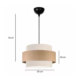 SOHO 204-0172 Μοντέρνο Κρεμαστό Φωτιστικό Οροφής με Ντουί 1 x E27 AC 220-240V IP20 - Καφέ & Μπεζ - Μ30 x Π30 x Υ20cm