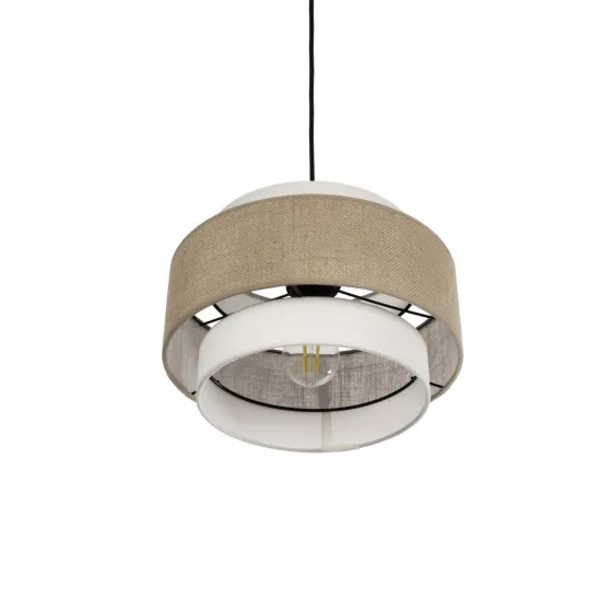 SOHO 204-0172 Μοντέρνο Κρεμαστό Φωτιστικό Οροφής με Ντουί 1 x E27 AC 220-240V IP20 - Καφέ & Μπεζ - Μ30 x Π30 x Υ20cm