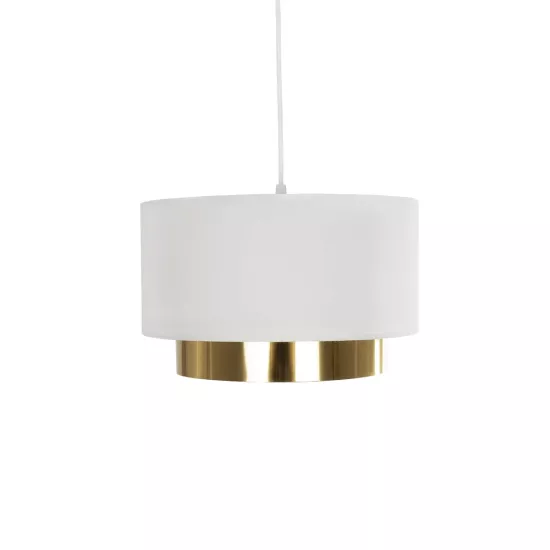 BASIL 204-0173 Μοντέρνο Κρεμαστό Φωτιστικό Οροφής με Ντουί 1 x E27 AC 220-240V IP20 - Μπεζ & Χρυσό - Μ30 x Π30 x Υ20cm