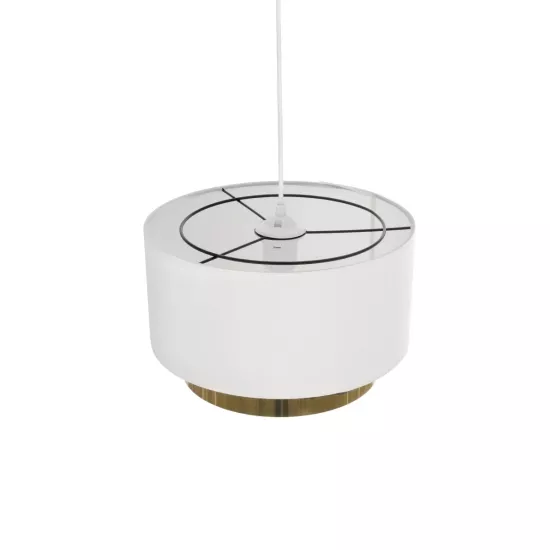 BASIL 204-0173 Μοντέρνο Κρεμαστό Φωτιστικό Οροφής με Ντουί 1 x E27 AC 220-240V IP20 - Μπεζ & Χρυσό - Μ30 x Π30 x Υ20cm