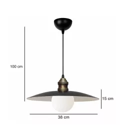 STUDY 204-0175 Μοντέρνο Κρεμαστό Φωτιστικό Οροφής με Ντουί 1 x E27 AC 220-240V IP20 - Μπρούτζινο & Μαύρο - Μ31 x Π31 x Υ27cm