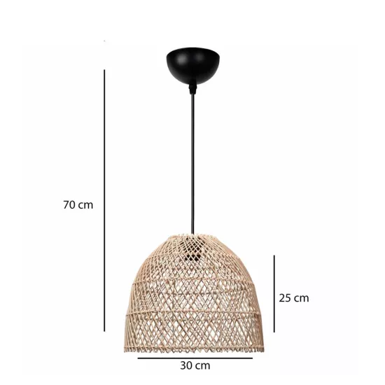 CESTINO 204-0178 Boho Κρεμαστό Φωτιστικό Οροφής Μονόφωτο 1 x E27 AC 220-240V IP20 Μπεζ - Μ30 x Π30 x Υ25cm