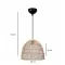 CESTINO 204-0178 Boho Κρεμαστό Φωτιστικό Οροφής Μονόφωτο 1 x E27 AC 220-240V IP20 Μπεζ - Μ30 x Π30 x Υ25cm
