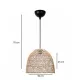 CESTINO 204-0178 Boho Κρεμαστό Φωτιστικό Οροφής Μονόφωτο 1 x E27 AC 220-240V IP20 Μπεζ - Μ30 x Π30 x Υ25cm