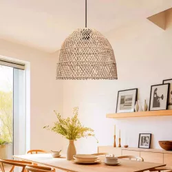 CESTINO 204-0178 Boho Κρεμαστό Φωτιστικό Οροφής Μονόφωτο 1 x E27 AC 220-240V IP20 Μπεζ - Μ30 x Π30 x Υ25cm