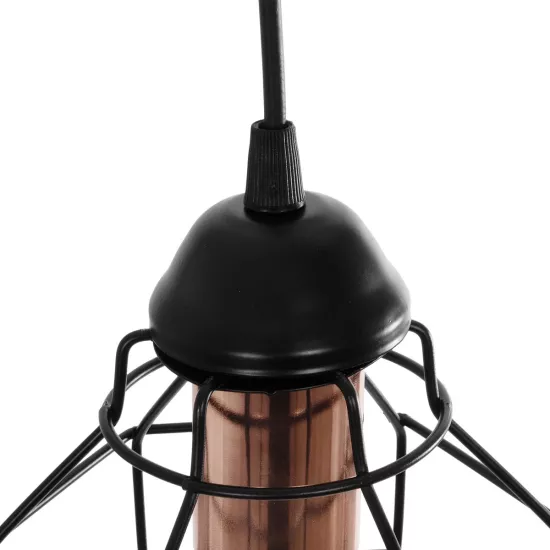 BUR 204-0180 Μοντέρνο Κρεμαστό Φωτιστικό Οροφής Μονόφωτο 1 x E27 AC 220-240V IP20 Μαύρο - Μ16 x Π16 x Υ19cm