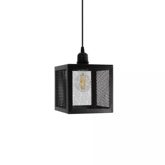 JAULA 204-0181 Μοντέρνο Κρεμαστό Φωτιστικό Οροφής Μονόφωτο 1 x E27 AC 220-240V IP20 Μαύρο - Μ16 x Π16 x Υ16cm