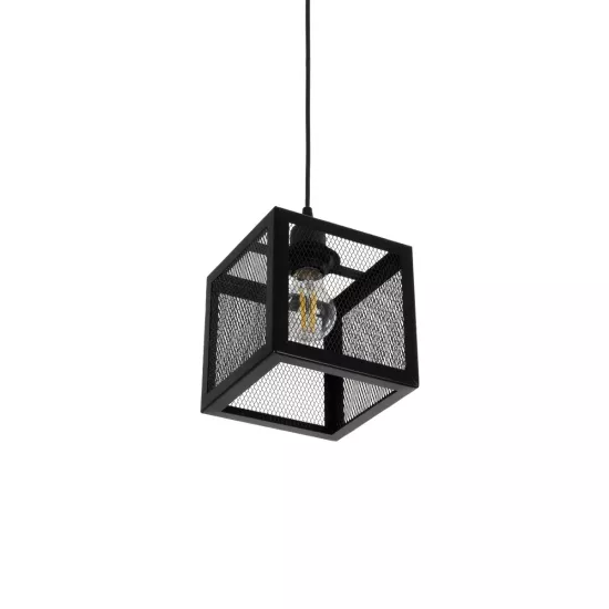 JAULA 204-0181 Μοντέρνο Κρεμαστό Φωτιστικό Οροφής Μονόφωτο 1 x E27 AC 220-240V IP20 Μαύρο - Μ16 x Π16 x Υ16cm