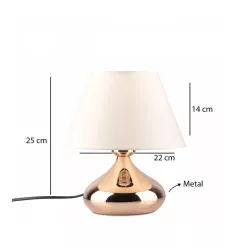 KORG 204-0184 Μοντέρνο Επιτραπέζιο Φωτιστικό Πορτατίφ Μονόφωτο 1 x E27 AC 220-240V IP20 Μπεζ & Χάλκινο - Μ17 x Π17 x Υ23cm