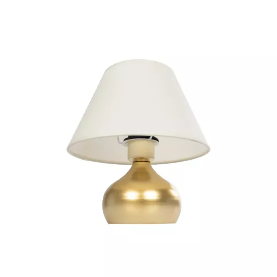 KORG 204-0184 Μοντέρνο Επιτραπέζιο Φωτιστικό Πορτατίφ με Ντουί 1 x E27 AC 220-240V IP20 - Χάλκινο & Μπεζ - Μ17 x Π17 x Υ23cm