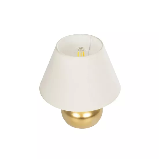 KORG 204-0184 Μοντέρνο Επιτραπέζιο Φωτιστικό Πορτατίφ με Ντουί 1 x E27 AC 220-240V IP20 - Χάλκινο & Μπεζ - Μ17 x Π17 x Υ23cm