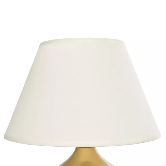 KORG 204-0184 Μοντέρνο Επιτραπέζιο Φωτιστικό Πορτατίφ με Ντουί 1 x E27 AC 220-240V IP20 - Χάλκινο & Μπεζ - Μ17 x Π17 x Υ23cm