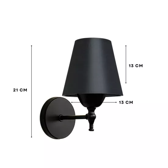 ELEGANTE 204-0185 Μοντέρνο Φωτιστικό Τοίχου Απλίκα Μονόφωτο 1 x E27 AC 220-240V IP20 Μαύρο - Μ14 x Π14 x Υ26cm