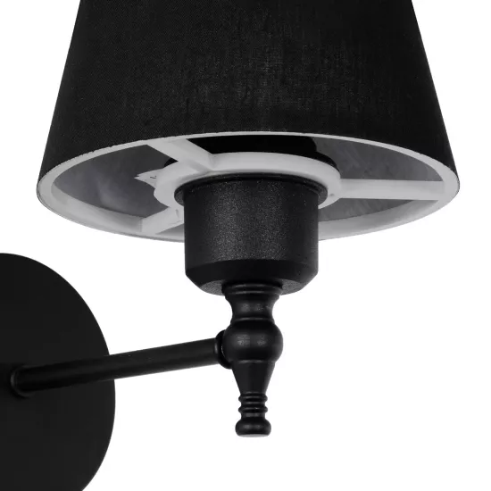 ELEGANTE 204-0185 Μοντέρνο Φωτιστικό Τοίχου - Απλίκα με Ντουί 1 x E27 AC 220-240V IP20 - Μαύρο - Μ14 x Π22 x Υ24cm