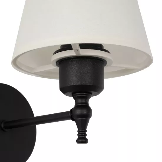 ELEGANTE 204-0186 Μοντέρνο Φωτιστικό Τοίχου - Απλίκα με Ντουί 1 x E27 AC 220-240V IP20 - Μαύρο & Μπεζ - Μ14 x Π22 x Υ24cm