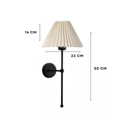 LING 204-0188 Μοντέρνο Φωτιστικό Τοίχου - Απλίκα με Ντουί 1 x E27 AC 220-240V IP20 - Μαύρο & Μπεζ - Μ22 x Π25 x Υ53cm