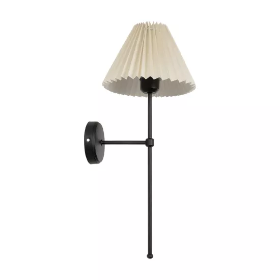 LING 204-0188 Μοντέρνο Φωτιστικό Τοίχου - Απλίκα με Ντουί 1 x E27 AC 220-240V IP20 - Μαύρο & Μπεζ - Μ22 x Π25 x Υ53cm