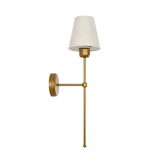 LING 204-0189 Μοντέρνο Φωτιστικό Τοίχου - Απλίκα με Ντουί 1 x E27 AC 220-240V IP20 - Χρυσό & Μπεζ - Μ14 x Π21 x Υ54cm
