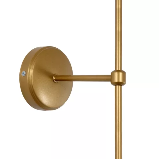 LING 204-0189 Μοντέρνο Φωτιστικό Τοίχου - Απλίκα με Ντουί 1 x E27 AC 220-240V IP20 - Χρυσό & Μπεζ - Μ14 x Π21 x Υ54cm