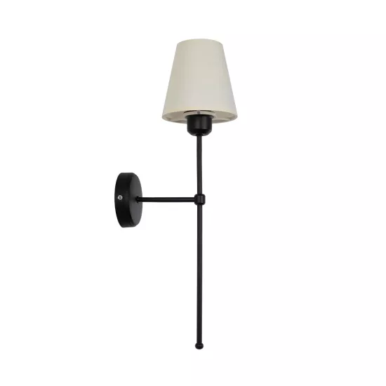 LING 204-0190 Μοντέρνο Φωτιστικό Τοίχου - Απλίκα με Ντουί 1 x E27 AC 220-240V IP20 - Μαύρο & Μπεζ - Μ14 x Π21 x Υ54cm