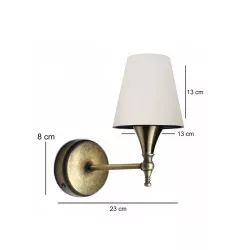 SUSE 204-0191 Μοντέρνο Φωτιστικό Τοίχου - Απλίκα με Ντουί 1 x E27 AC 220-240V IP20 - Μπρούτζινο & Μπεζ - Μ14 x Π21.5 x Υ24cm
