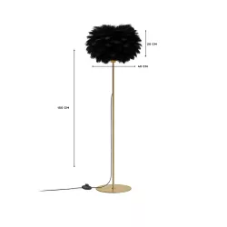 ALES 204-0193 Μοντέρνο Επιδαπέδιο Φωτιστικό με Ντουί 1 x E27 AC 220-240V IP20 - Μαύρο & Χρυσό - Μ40 x Π40 x Υ150cm