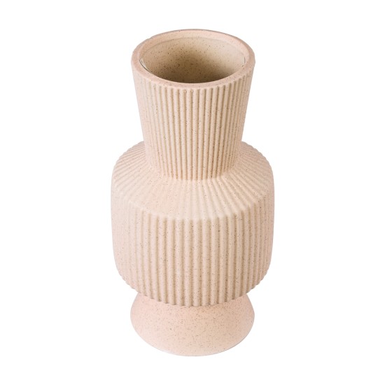 Artificial Garden CAPRI 20468 Πήλινο Κεραμικό Κασπώ Γλάστρα - Flower Pot Απαλό Μπεζ Φ7.5cm x Υ20cm