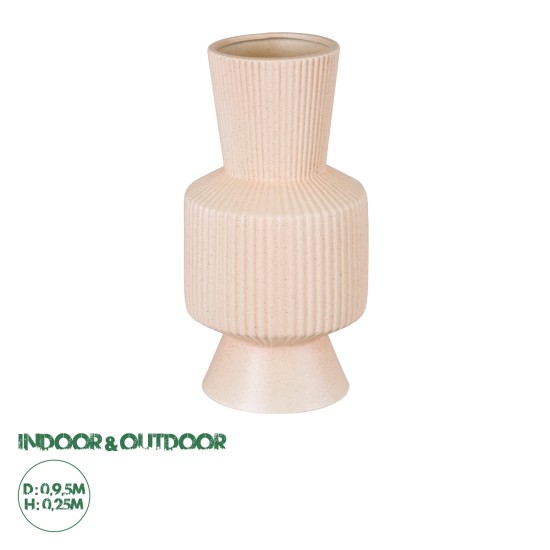 Artificial Garden CAPRI 20470 Πήλινο Κεραμικό Κασπώ Γλάστρα - Flower Pot Απαλό Μπεζ Φ9.5cm x Υ25cm