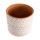 Artificial Garden INDIA 20498 Διακοσμητικό Κεραμικό Κασπώ Γλάστρα - Flower Pot Λευκό με Πορτοκαλί Φ17.5 x Υ16.5cm