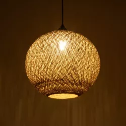 SOLEI 205-0001 Boho Κρεμαστό Φωτιστικό Οροφής με Ντουί 1 x E27 AC 220-240V IP20 - Μπεζ - M40 x Π40 x Υ36cm