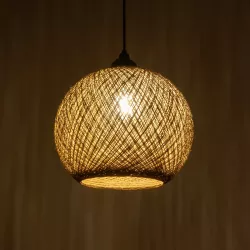 SOLEI 205-0002 Boho Κρεμαστό Φωτιστικό Οροφής με Ντουί 1 x E27 AC 220-240V IP20 - Μπεζ - M30 x Π30 x Υ26cm