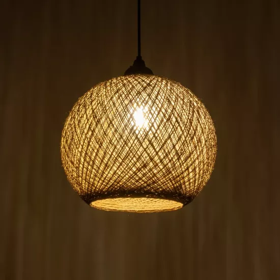 SOLEI 205-0002 Boho Κρεμαστό Φωτιστικό Οροφής με Ντουί 1 x E27 AC 220-240V IP20 - Μπεζ - M30 x Π30 x Υ26cm