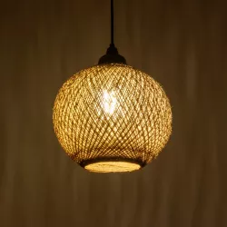 SOLEI 205-0003 Boho Κρεμαστό Φωτιστικό Οροφής με Ντουί 1 x E27 AC 220-240V IP20 - Μπεζ - M20 x Π20 x Υ25cm