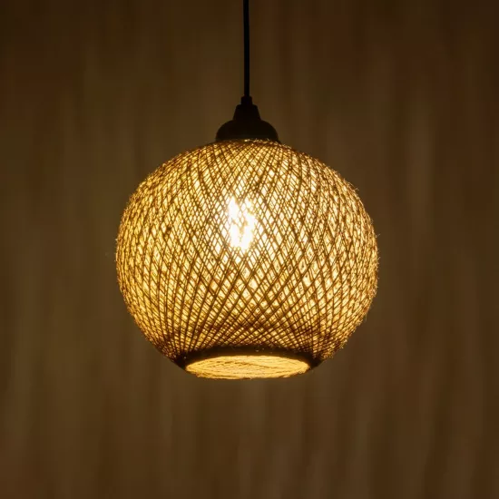 SOLEI 205-0003 Boho Κρεμαστό Φωτιστικό Οροφής με Ντουί 1 x E27 AC 220-240V IP20 - Μπεζ - M20 x Π20 x Υ25cm